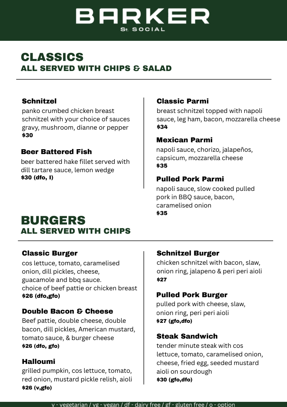 Barker St Social 2026 Menu 02